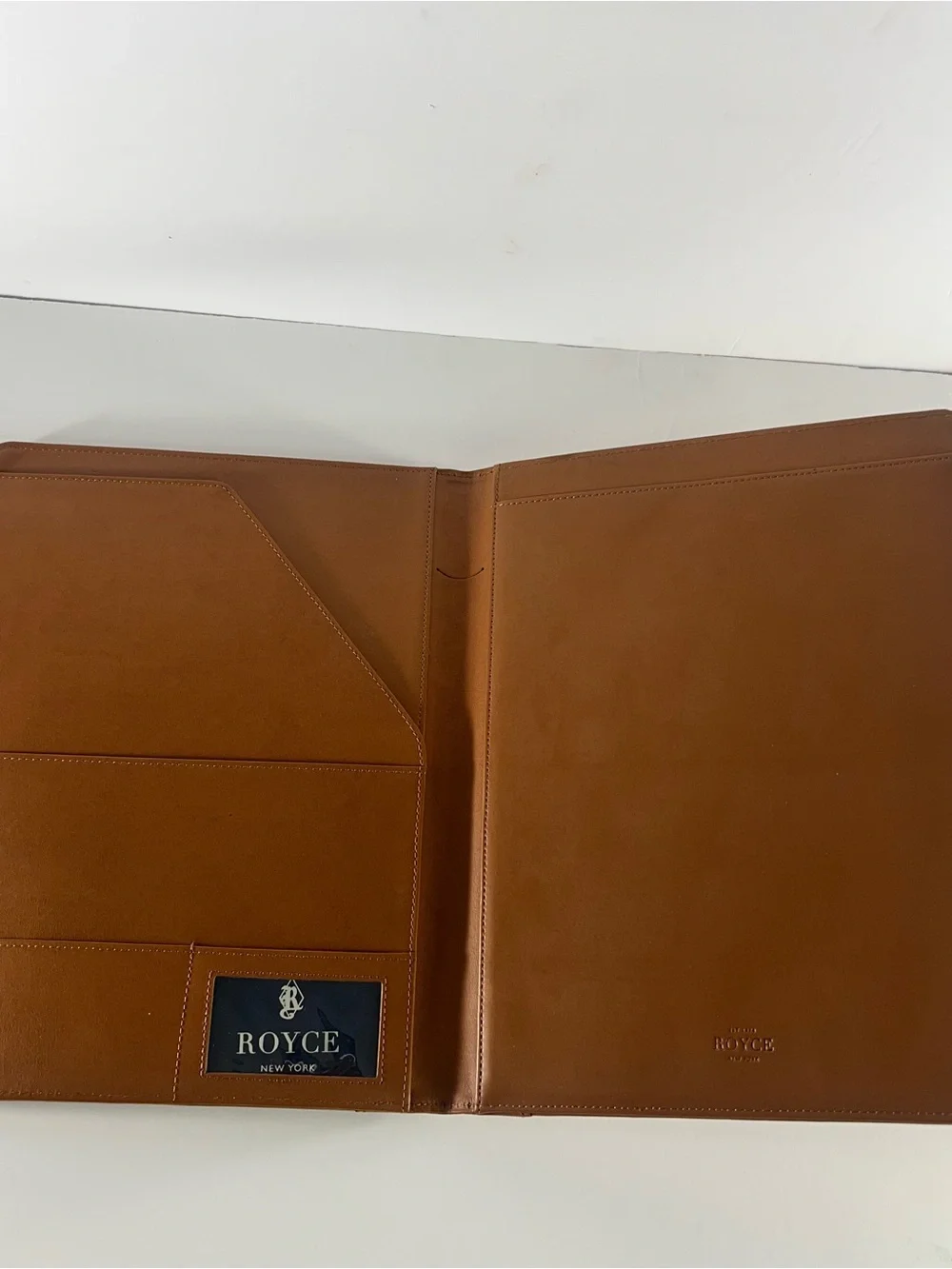 Leather Portfolio Folder in Cognac Brown